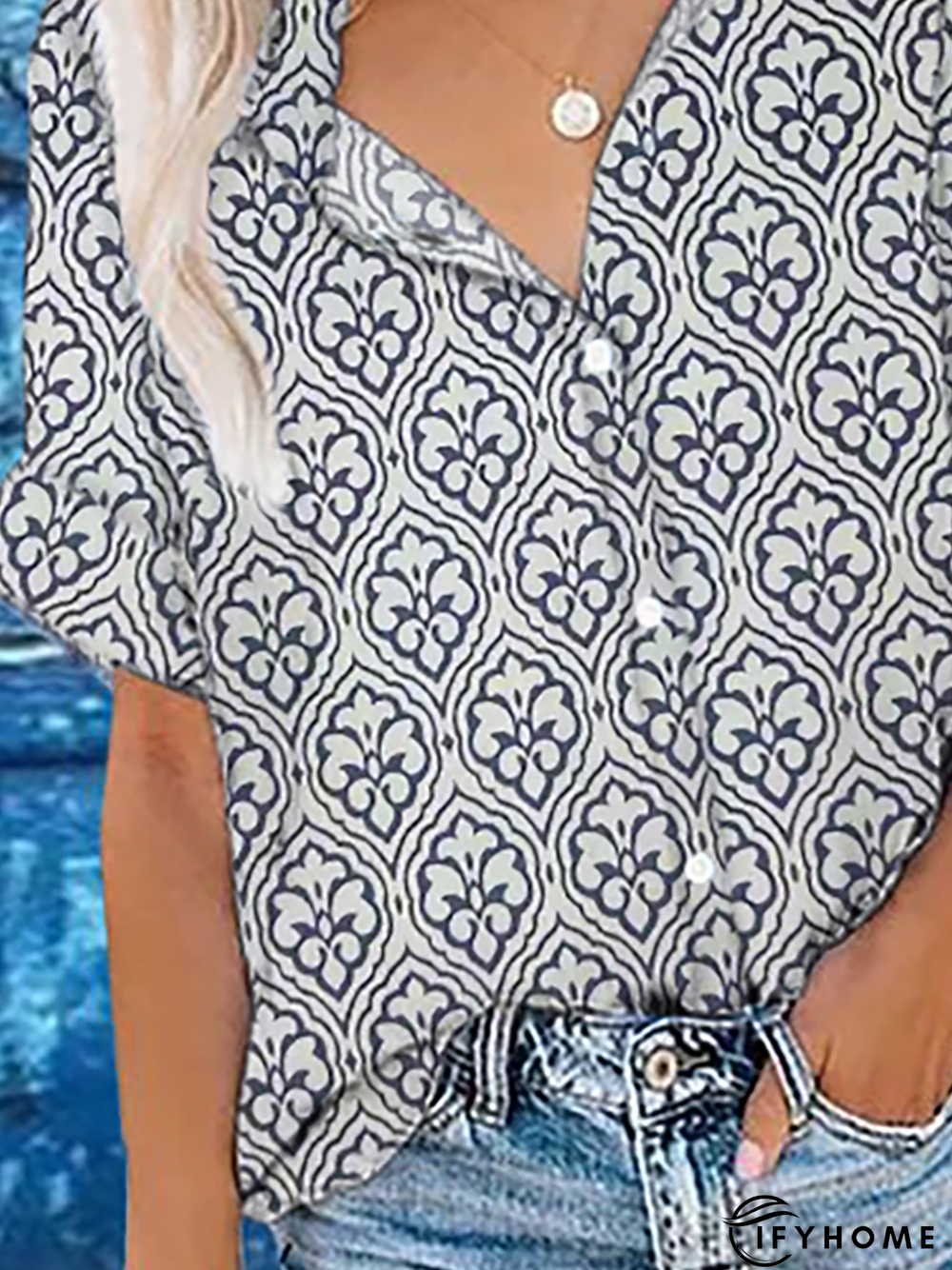 Plus size Hippie Short Sleeve Casual Blouse | IFYHOME