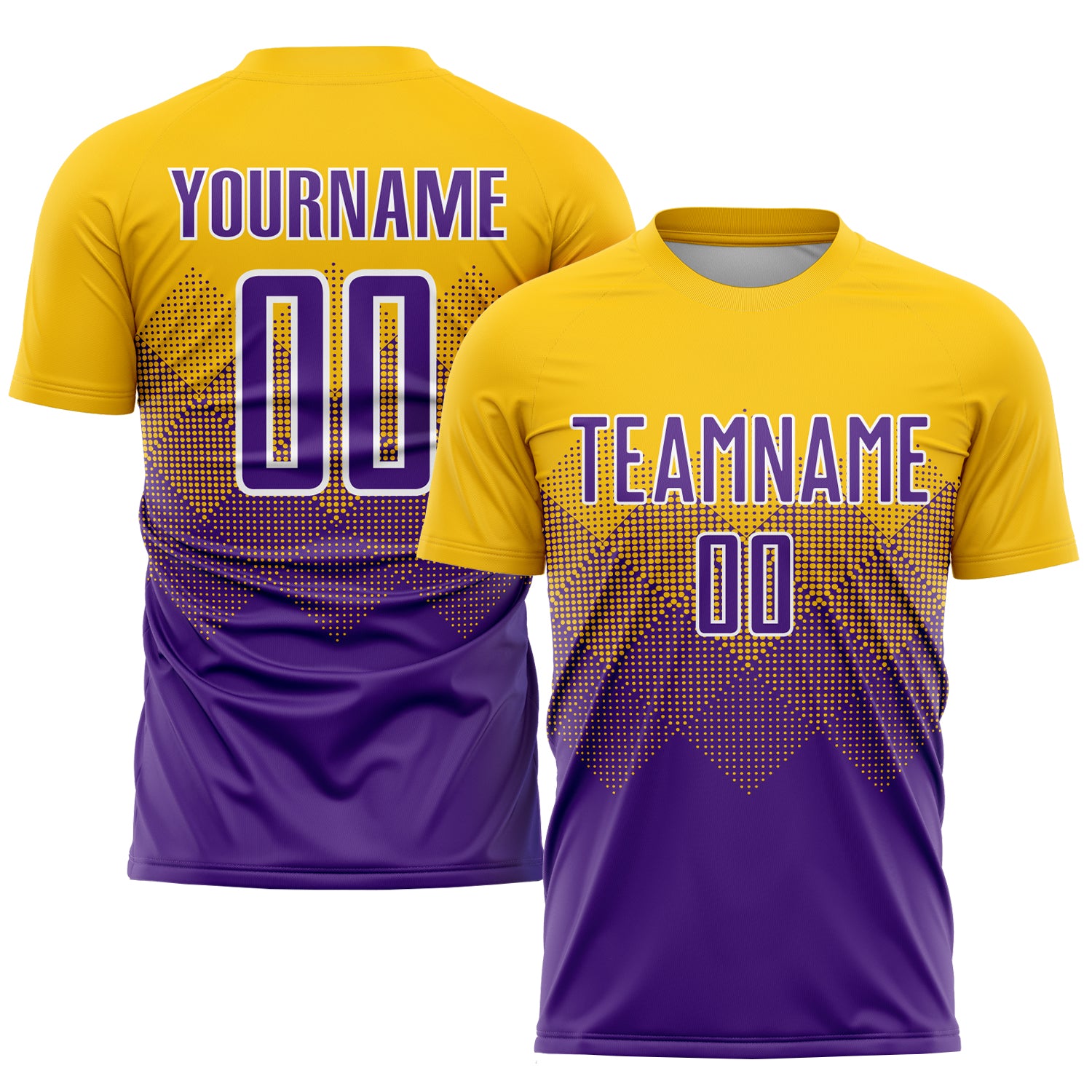 Custom Gold Purple-White Sublimation Soccer Uniform Jersey | captainssportss.com