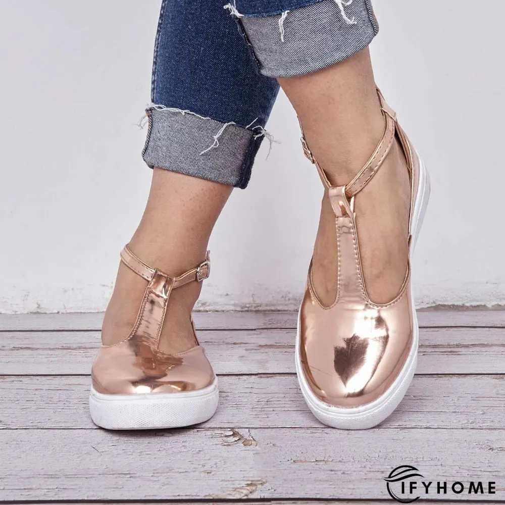 Summer Sandals Round Toe Shoes with Adjustable Buckle | IFYHOME