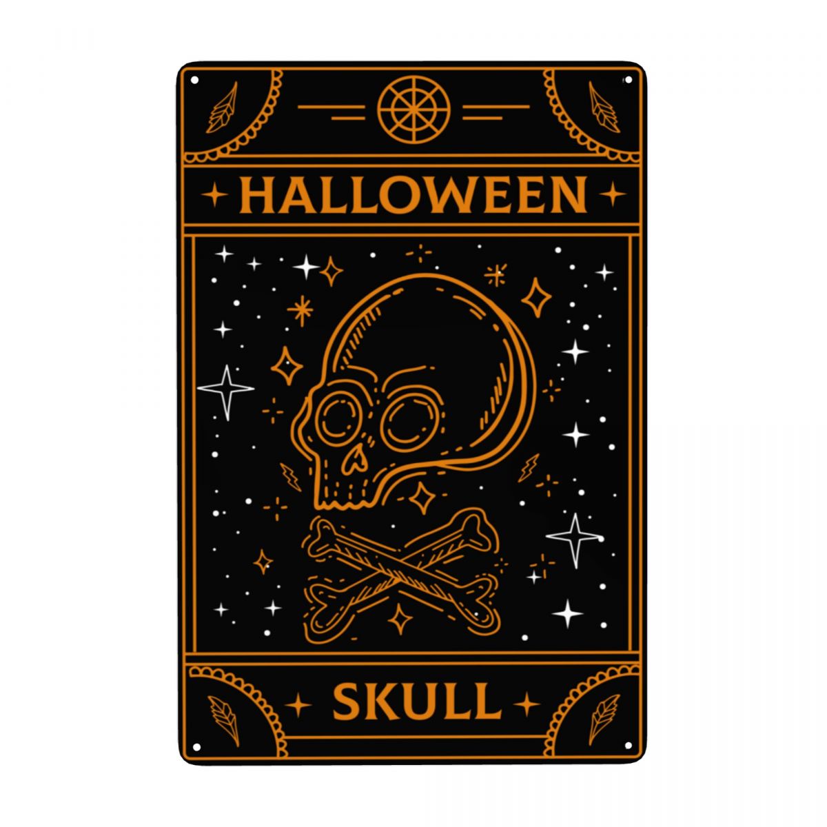 Halloween Skull Decorative Metal Signs 12 X 8 INCH