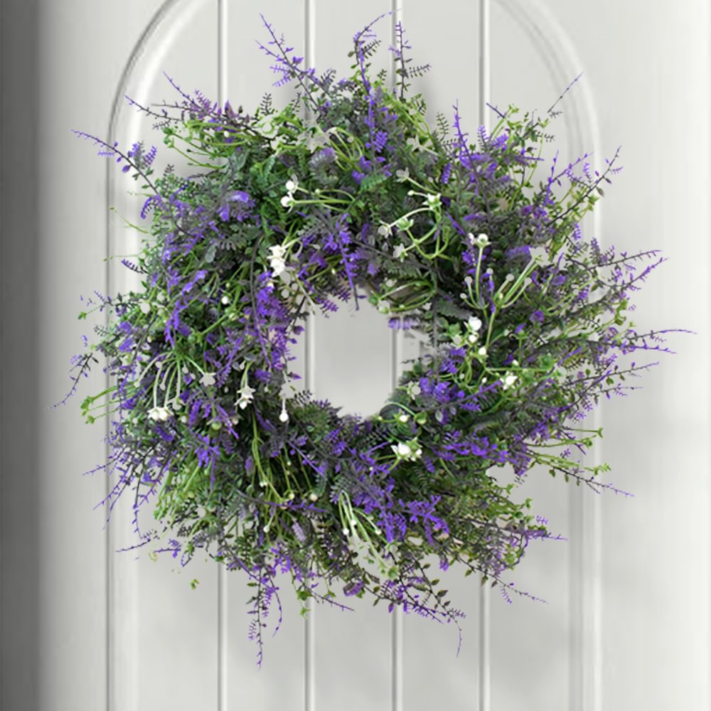 Farmhouse Lavender Spring Wreath For Front Door
