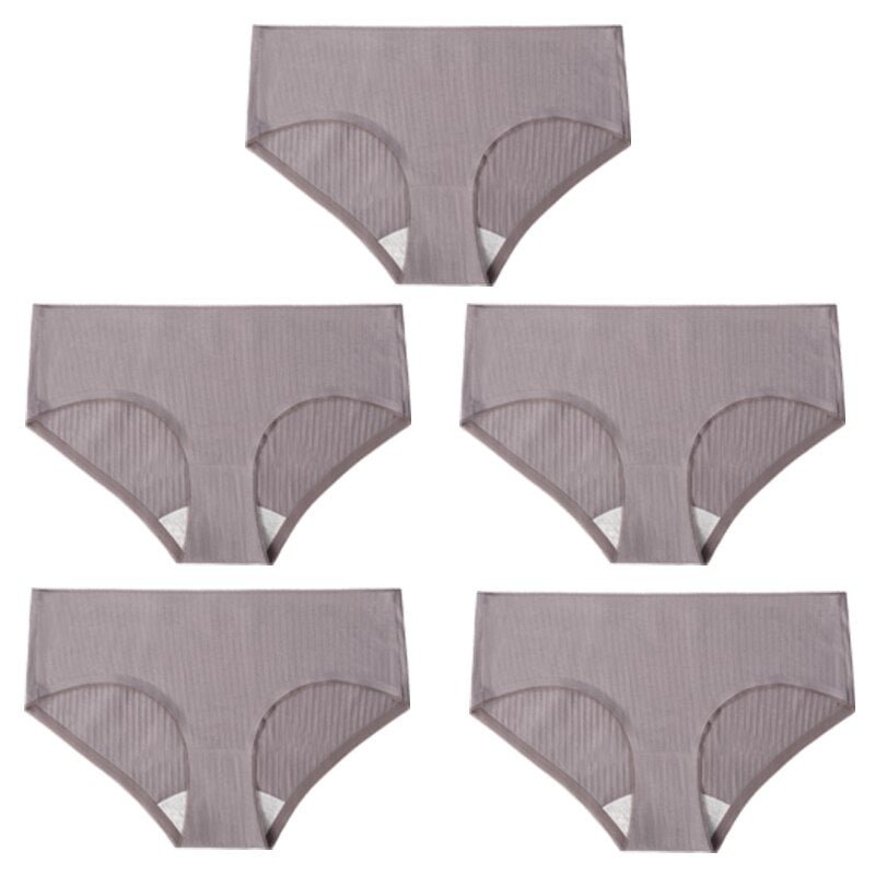 CINOON 5PCS/Set Women's Panties Cotton Underwear Seamless Plus Size Briefs Low-Rise Soft Panty Women Underpants Female Lingerie