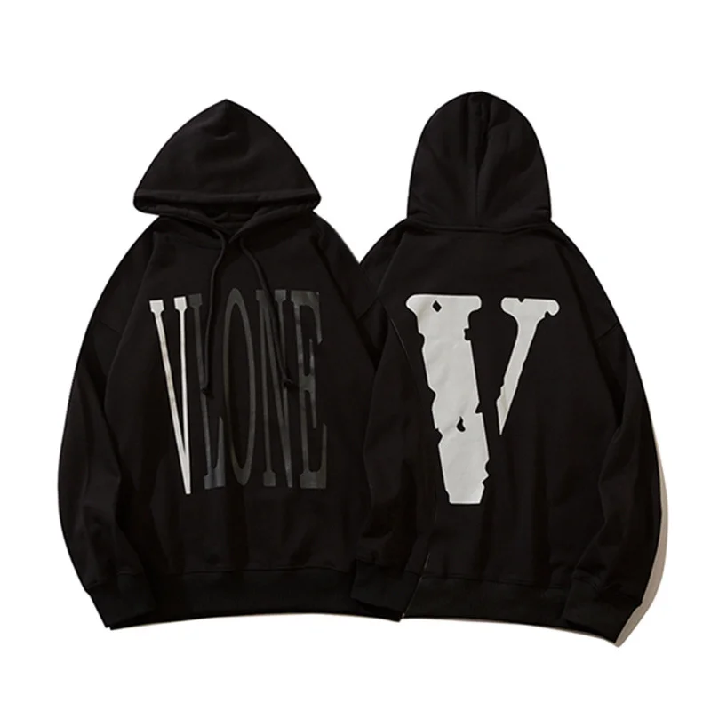 VLONE 3M Reflective Big V Hoodie Loose Couple Wear Thin Hooded Sweater