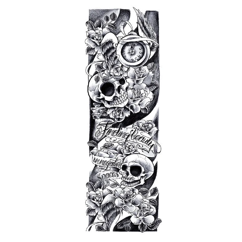 Body Art Arm Fake Sleeve Tattoos For Men Waterproof Wolf Tiger Chinese Dragon Sticker Temporary Fox Tattoo Waterproof Sleeves 303