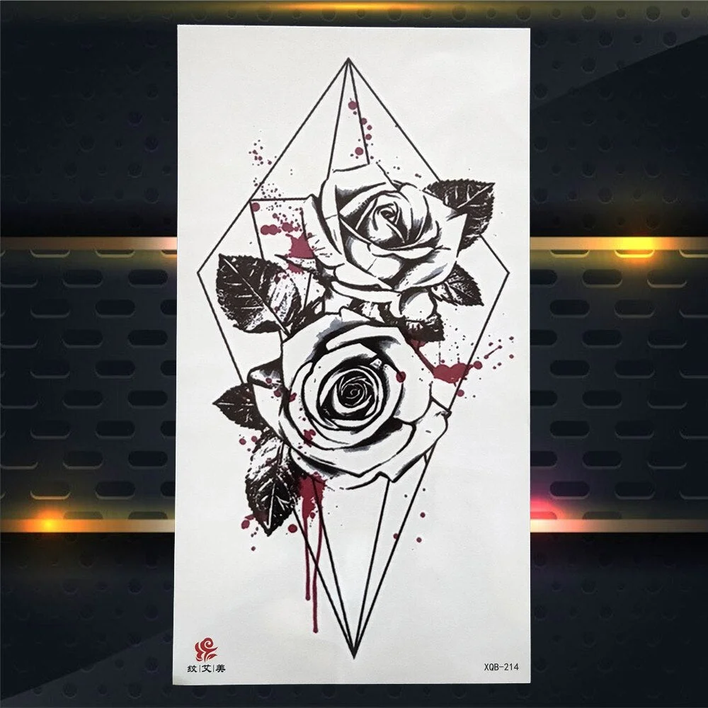 Tribal Dreamcatcher Fake Temporary Tattoo For Women Men Wolf Henna Feather Tattoos Sticker Watercolor Compass Waterproof Tatoos