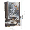 Winterkaffee &ndash; Diamantmalerei mit rundem Bohrer &ndash; 40 x 60 cm (gro&szlig;e Gr&ouml;&szlig;e)