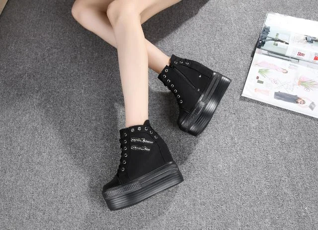 NEW Brand Hidden Heels Platform Sneakers Women Breathable Air Wedge Sock Shoes Woman Casual Ladies Boots Zapatos Mujer 2022 W05