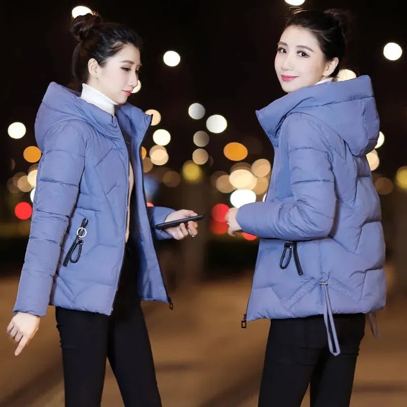 New 2021 High Quality Women Parkas Winter Jacket Hooded Casual Parkas Long Sleeve Female Coat Cotton Padded Jacket Warm Outwear
