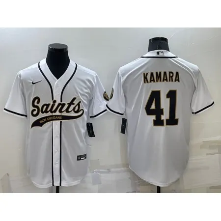 Men's New Orleans Saints #41 Alvin Kamara White Cool Base Stitched Baseball Jersey
