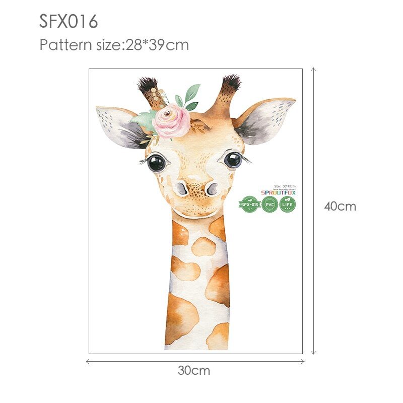 Baby Giraffe Wall Stickers for Kids Room Home Living Room Decoration Cute Animal Decals Modern Art Poster Wallpaper Decorative