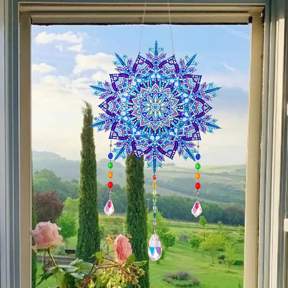 DIY Wind Chimes Exquisite Ice Crystal Flower Crystal Diamond Painting Wall Ornaments