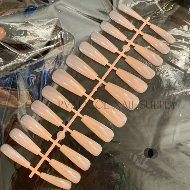 Gel X Full Cover Nails Base Color Sculpted Coffin Long False Tips for Nail Extension System-Nail Inspo