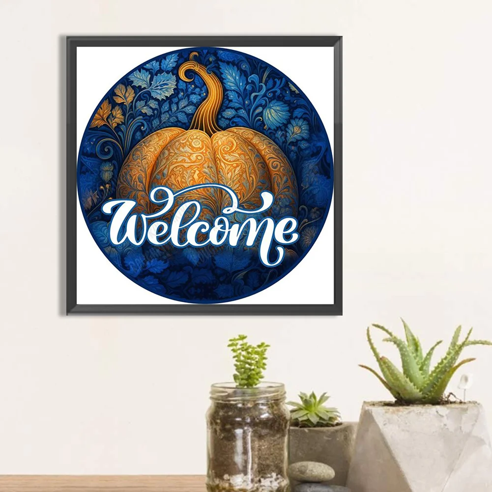 Diamond Painting - Full Round Drill - Fall Pumpkin Car(Canvas|30*30cm)