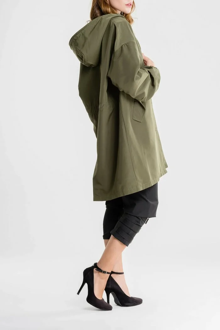 Water Resistant Oversized Hooded Windbreaker Rain Jacket