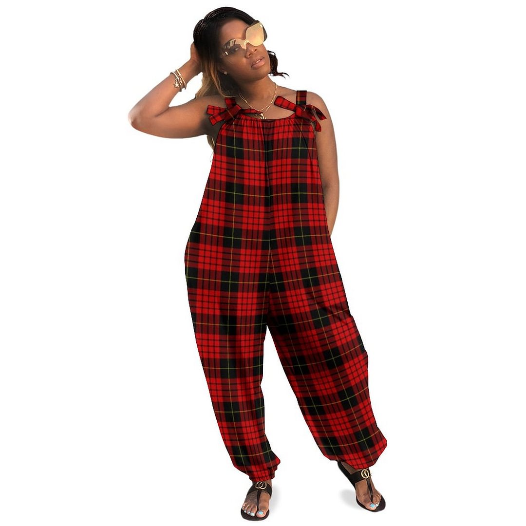 Clan Macqueen Tartan Boho Vintage Loose Overall Corset Jumpsuit Without Top