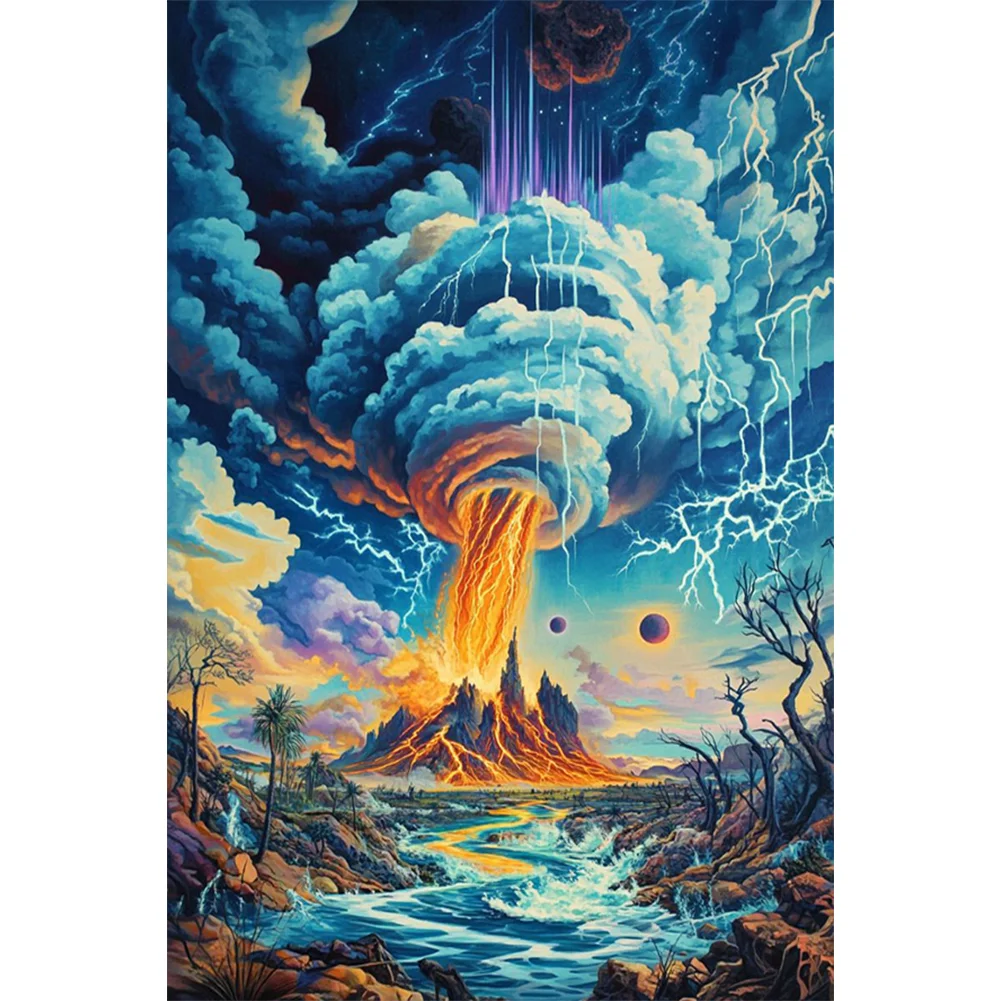 Full Round Diamond Painting - Volcano(Canvas|40*60cm)