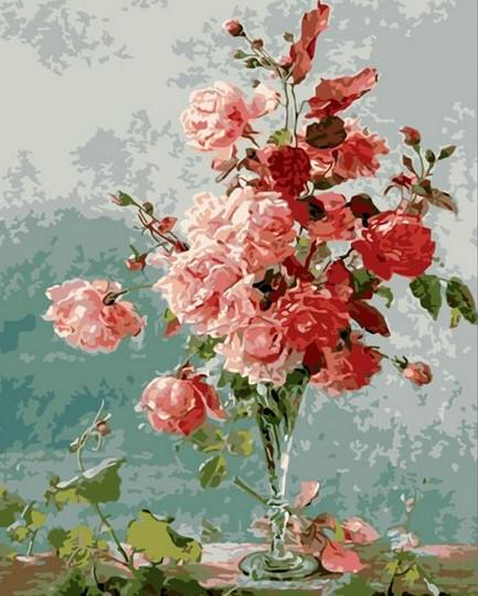 

Red Rose Flowers – Paint By Numbers - 40*50CM, 501 Original