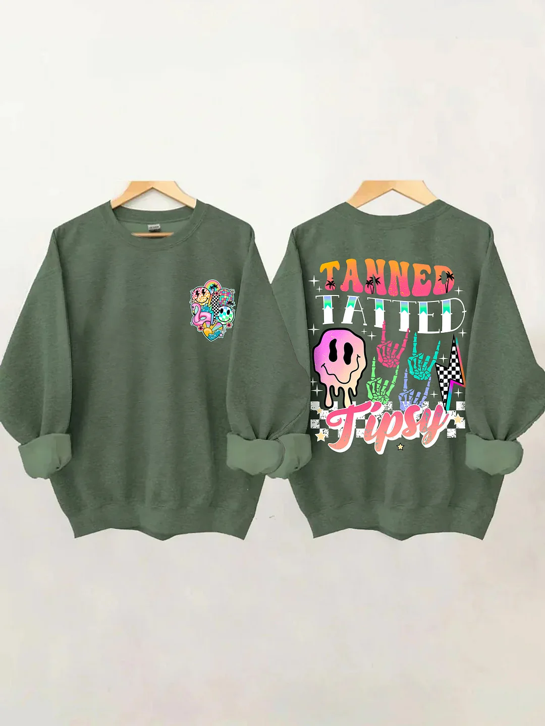 Tanned Tatted And Tipsy Sweatshirt