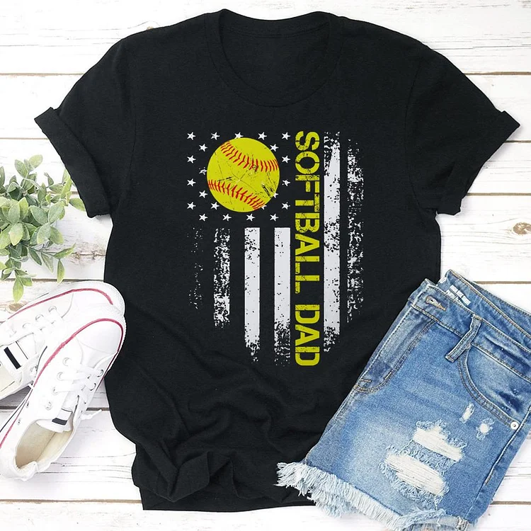 AL™ softball dad T-shirt Tee - 01370-Annaletters