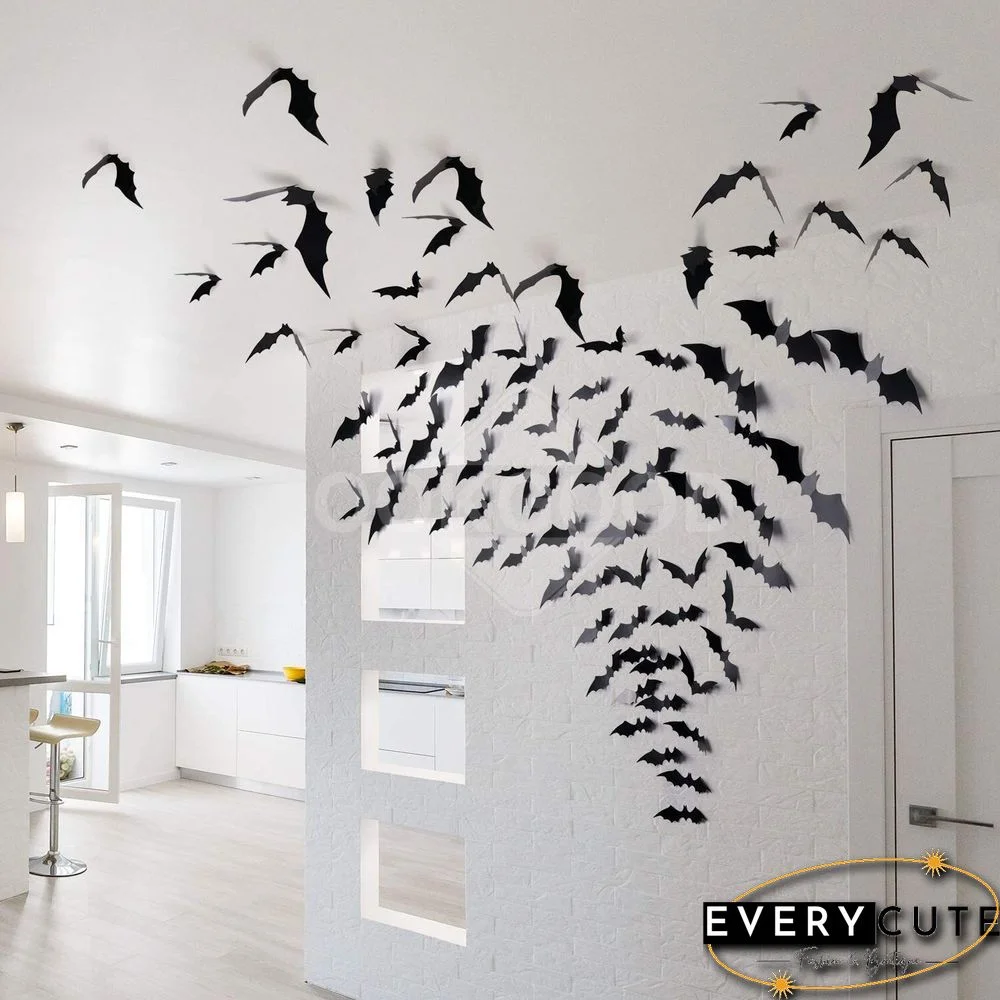 3D PVC Bat Wall sticker For Halloween Decoration