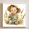 >SALE<Full Embroidery Eco-cotton Thread 18CT Printed Farm Baby Cross Stitch Kit25x25cm