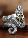 Viper Ring Open Adjustable Ring Men's Retro Punk Style Handmade Jewelry