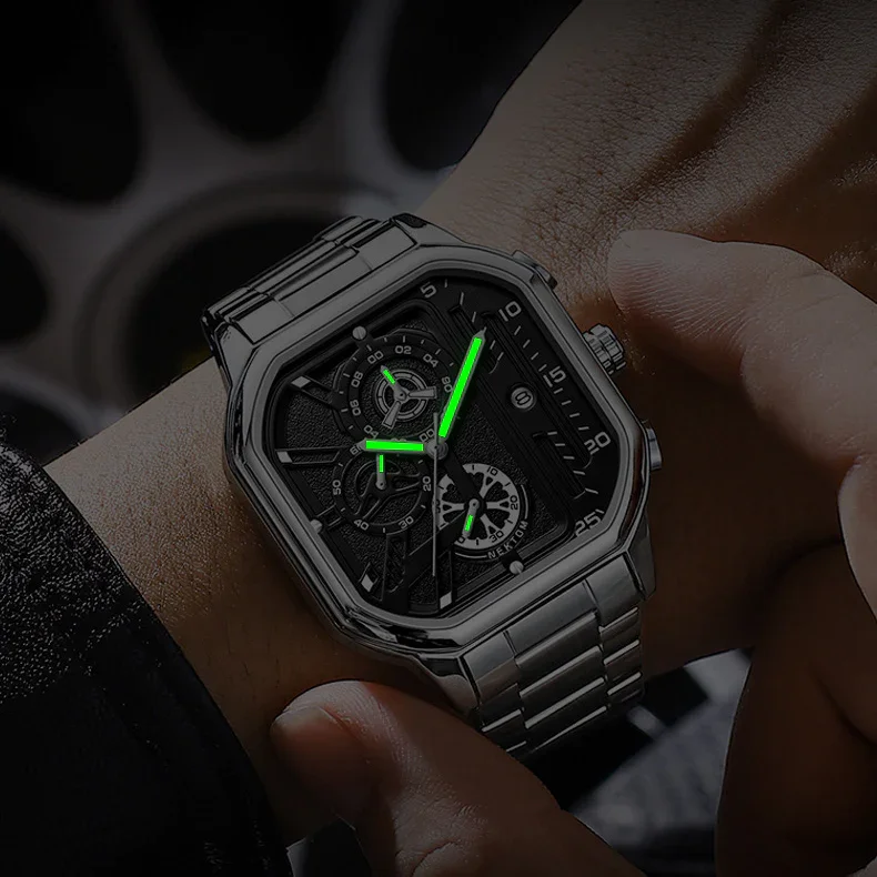 Luminous Waterproof Steel Band Watch Male