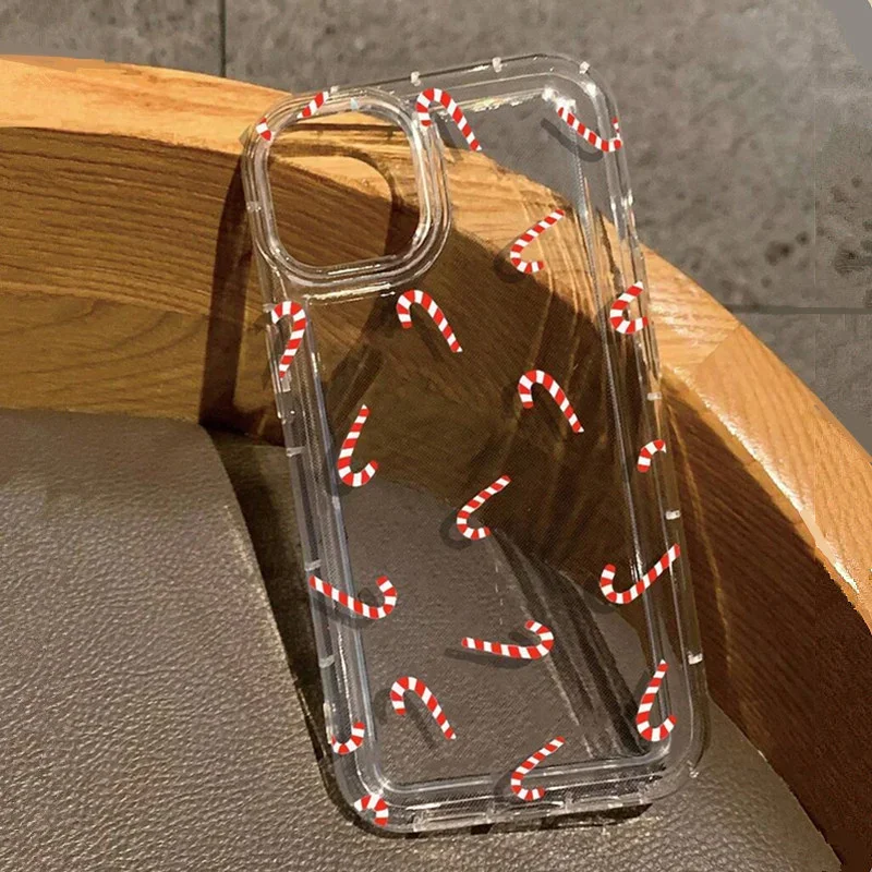 Aonga Winter Snowflakes Christmas Clear Case For Xiaomi Mi 14 13 12 12T 13T Pro 11 Lite 5G Poco X6 F5 X3 Pro Airbag Anti-fall Cover aonga