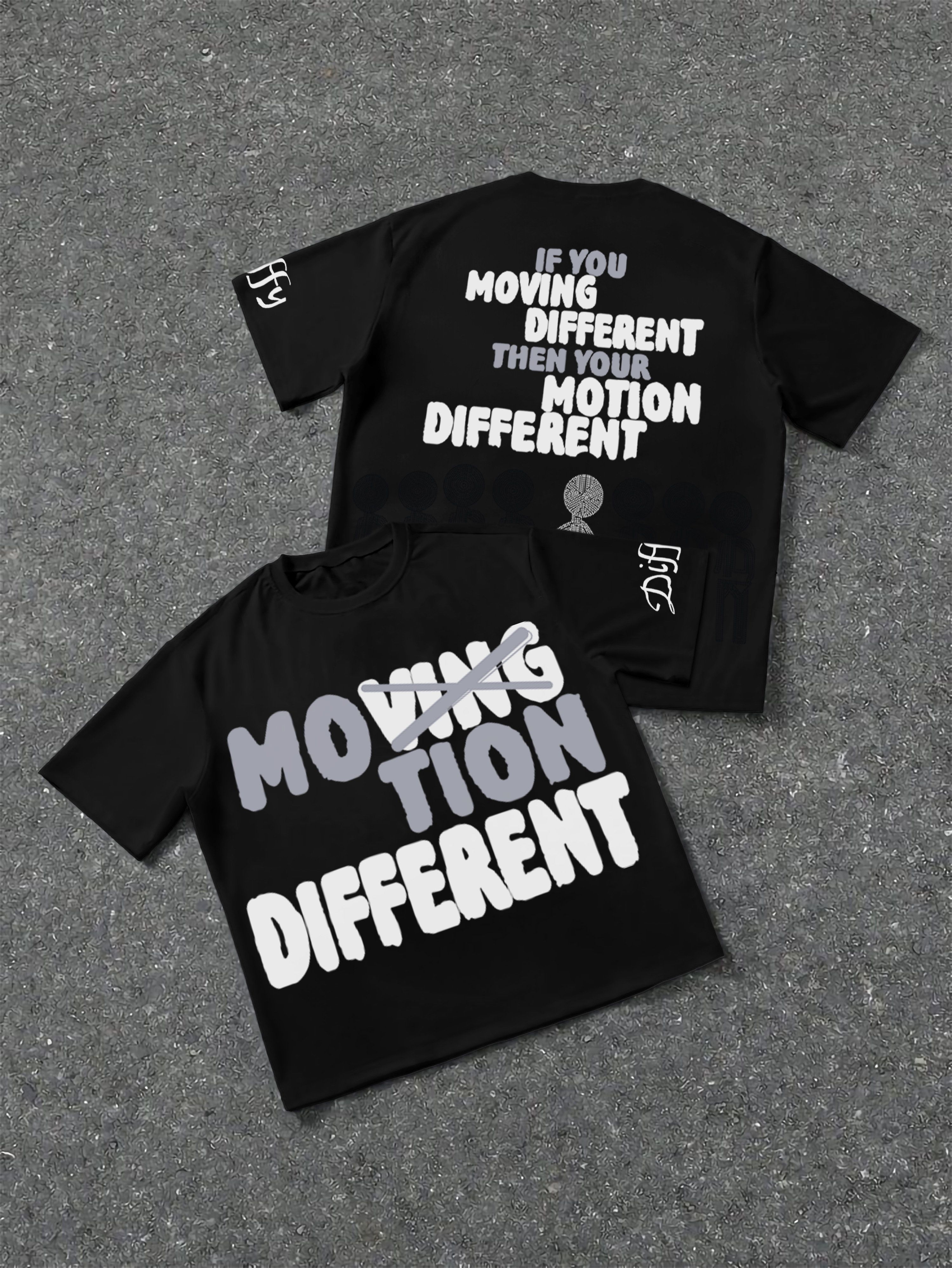 Vintage Motion Different Graphic 100% Cotton Short Sleeve T-Shirt