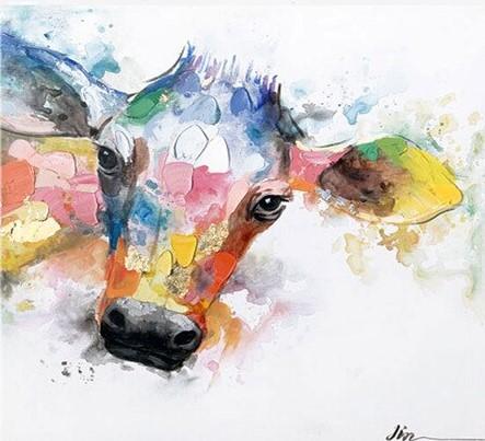 

Colored Cattle – Paint By Numbers - 40*50CM, 501 Original