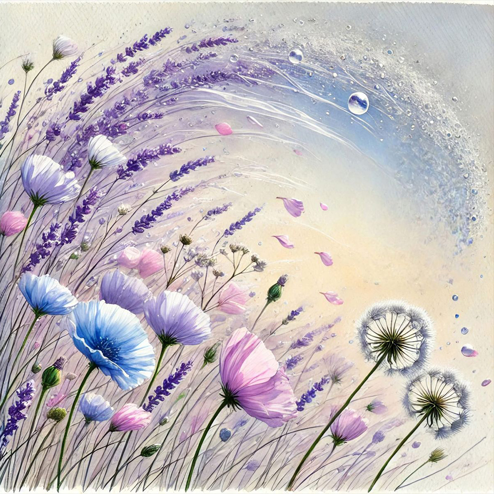 Flowers 40*40cm(canvas) full round drill diamond painting