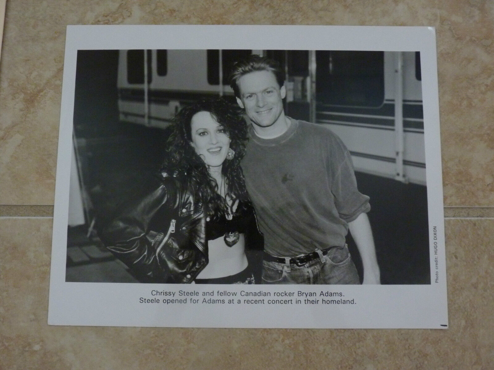 Bryan Adams Chrissy Steele 8x10 B&W Publicity Picture Promo Photo Poster painting