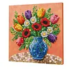 DIY Pre-Framed Flower Vase Button Art Canvas Kit
