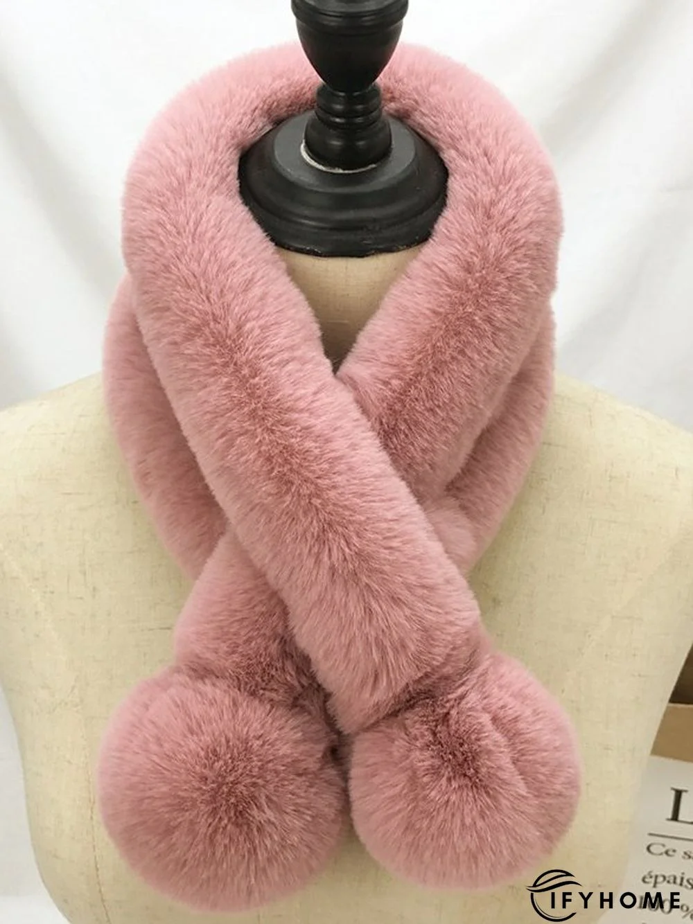 Casual Solid Color Plush Ball Scarf Everyday Clothing Accessories | IFYHOME