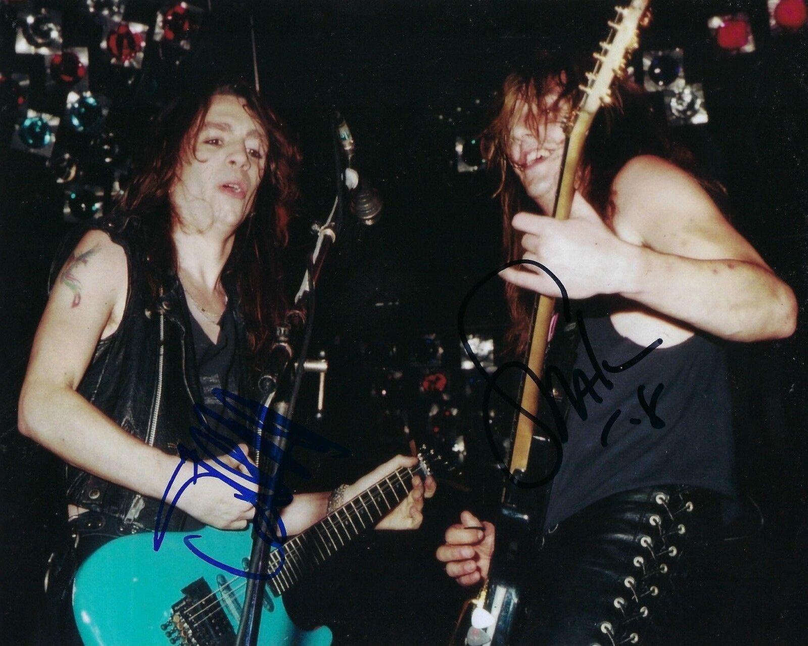 GFA Skid Row Guitarists * SCOTTI HILL & BOLAN * Signed 8x10 Photo Poster painting PROOF S1 COA