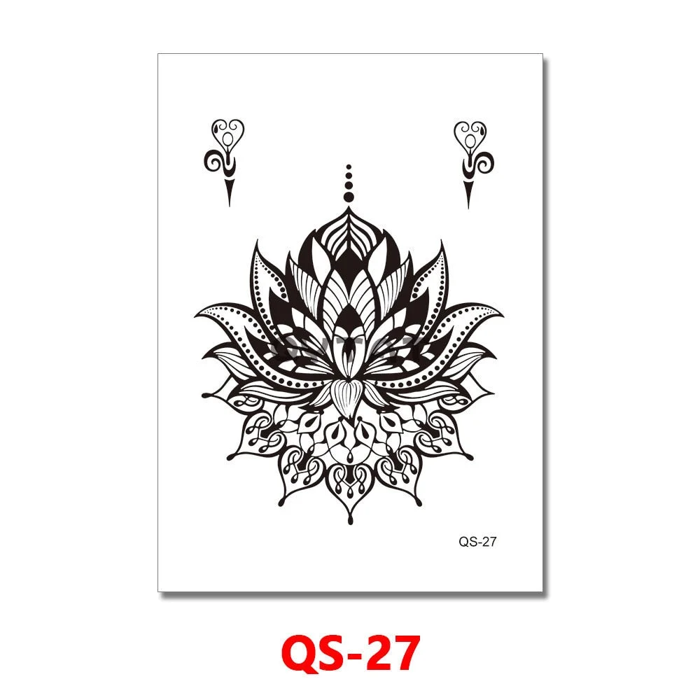 Waterproof Temporary Tattoo Femme Sticker Folower Rose Letter Fake Tatto Hand Back Tatoo Stickers Women Men Body Art Ogreish