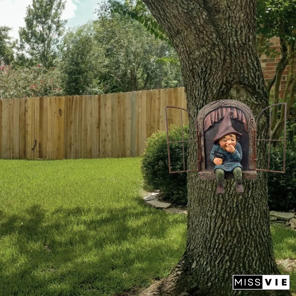 【New】Fairy Resin Statues Miniature Mini Elf Sculpture Dwarf Funny Gnome Statue, Naughty Garden Figurines, For Patio, Yard, Lawn