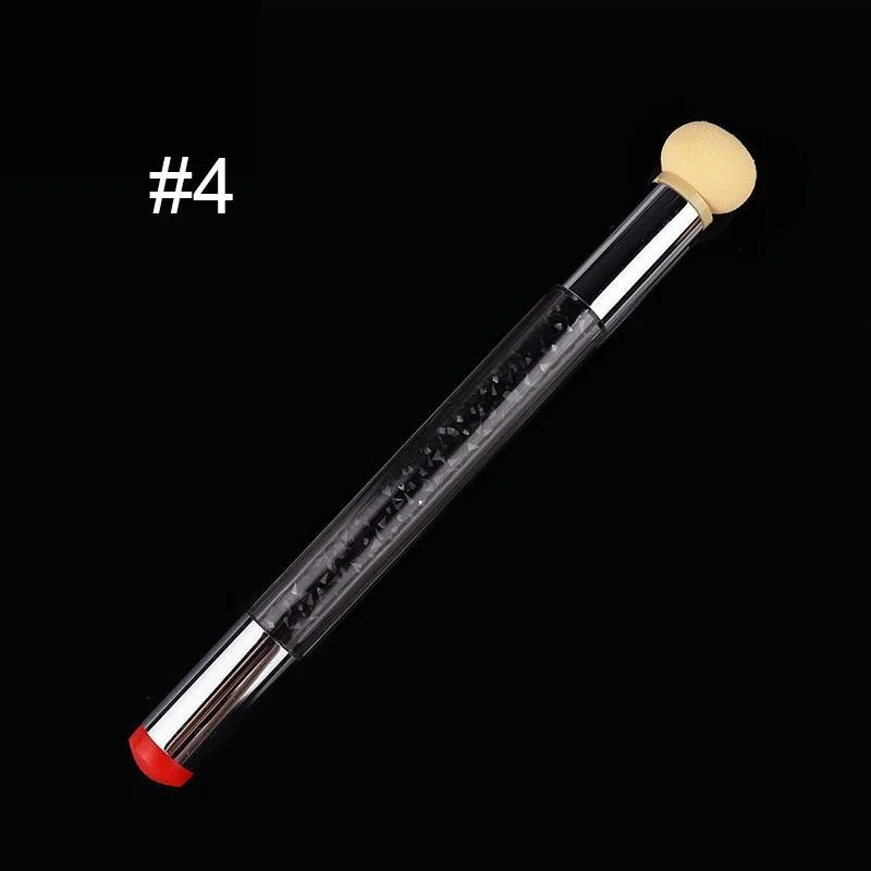 5Pcs Round Replaceable Sponge Heads Shading Pen Dotting Brush Sponge Head Rhinestone Handle Nail Art Brush Nail Painting Tools-Nail Inspo