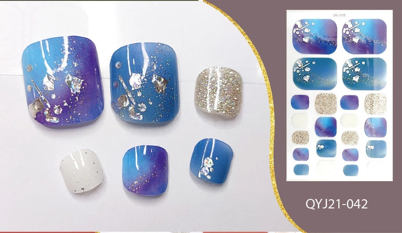 Explosions Foot Nail Stickers Summer Toenail Stickers Bronzing Imitation Diamond Nail Stickers Waterproof Foot Stickers