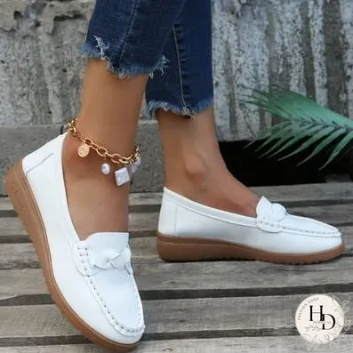 Weave Wedge Heeled Loafers