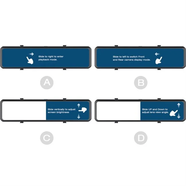 Garlaven 4K Dual Dash Cam 12" Mirror GPS Full Touch Screen Car Recorder