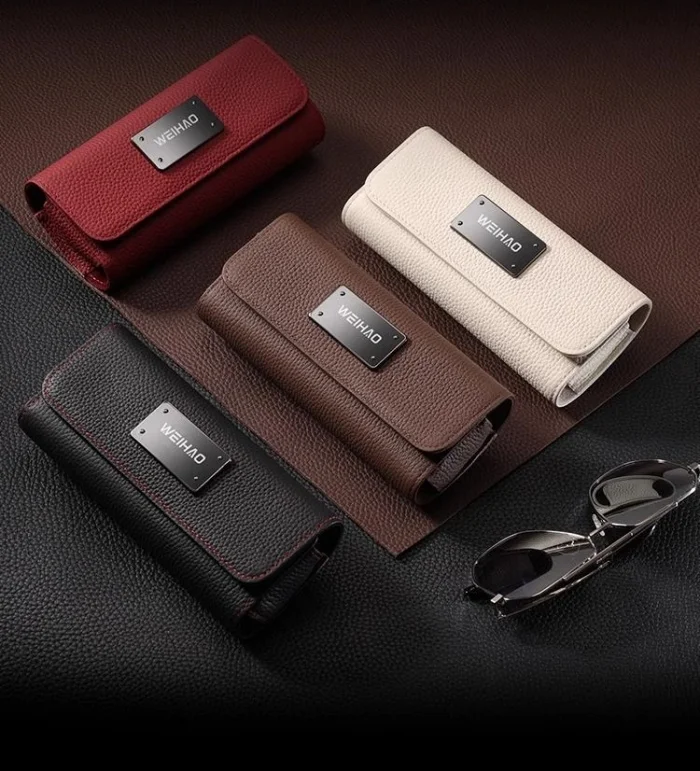 Car sun visor glasses case