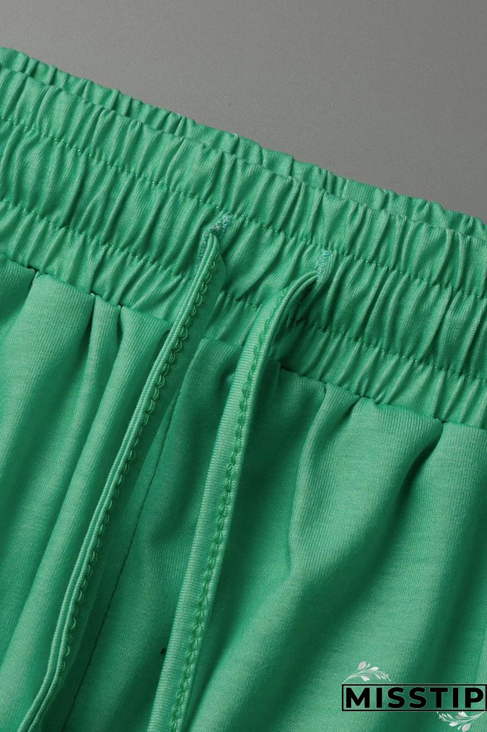 Fluorescent Green Casual Gradual Change Print Patchwork U Neck Sleeveless Two Pieces