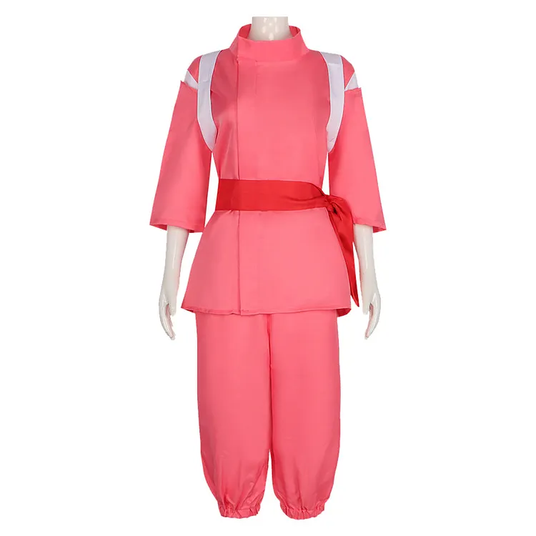 Spirited Away Ogino Chihiro Pink Set Outfits Cosplay Costume Halloween Carnival Suit