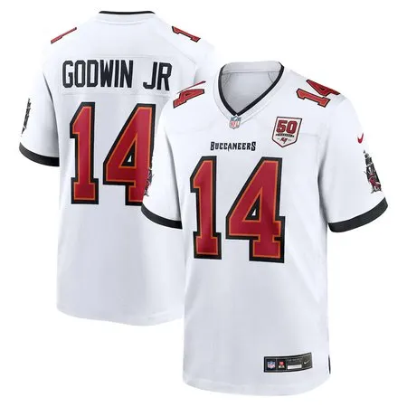 Men's Tampa Bay Buccaneers #14 Chris Godwin Jr.  White 50th Season White Game Jersey