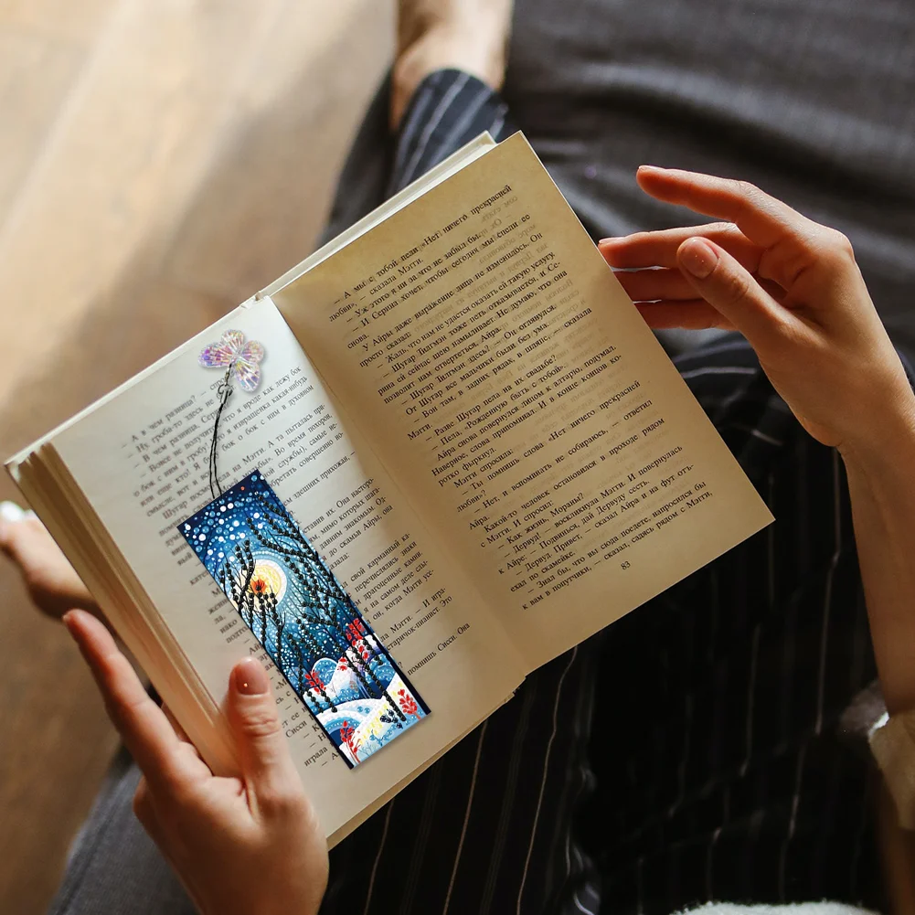 4Pcs Special Shape Forest Path DIY Diamond Painting Bookmarks Kits for Art Craft