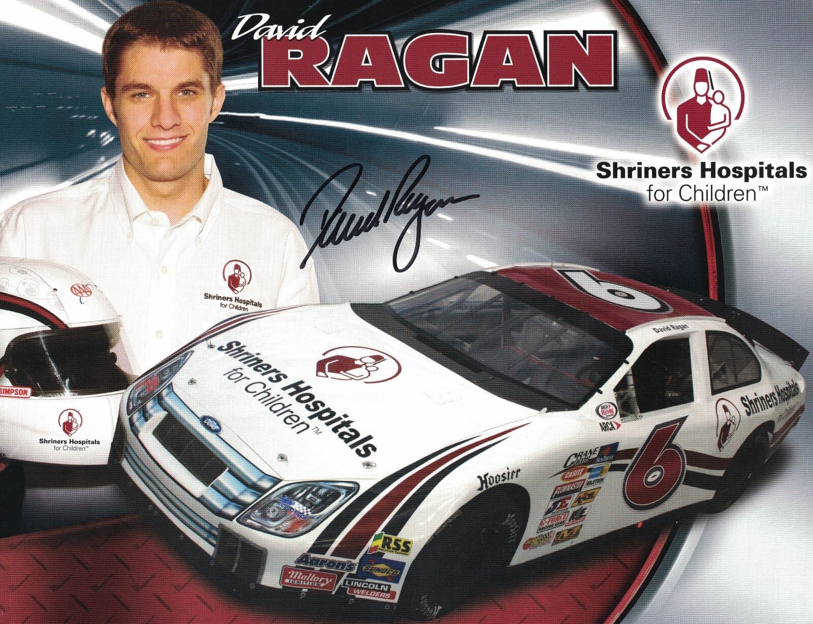 Nascar David Ragan Signed Autographed 8.5 x 11 Photo Poster painting Shriners Hospital Children