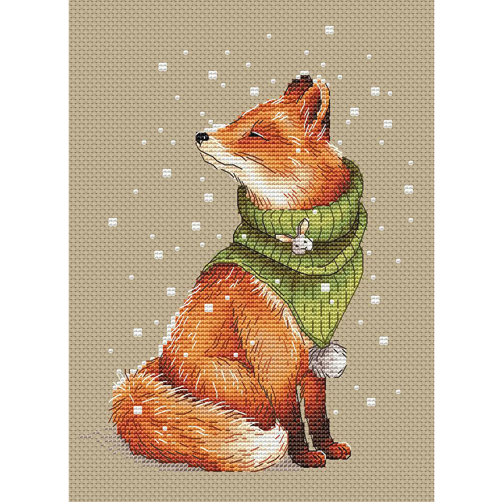Fox Full 14CT Counted Canvas(24*33cm) Cross Stitch