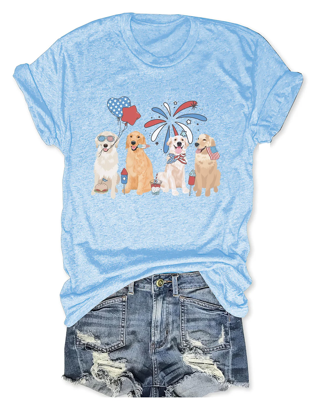 Golden Retriever 4th Of July T-shirt
