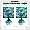 (25x25cm)DIY Dolphin Framed Handmade Pearl Painting Art Craft Kit Living Home Decor